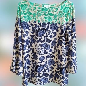 Charter Club floral boatneck long sleeves top